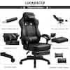 Lucklife Footrest Office Desk Chair Ergonomic Gaming Chair Gray PU Leather  Racing Style E-Sports Gamer Chairs F59GRAY - The Home Depot