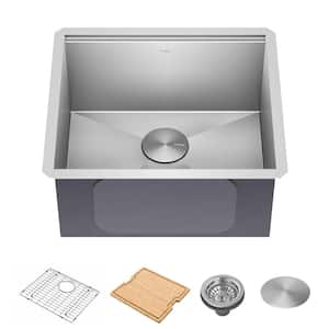 Kore 21 in. Undermount Single Bowl 16 Gauge Stainless Steel Kitchen Workstation Sink with Accessories