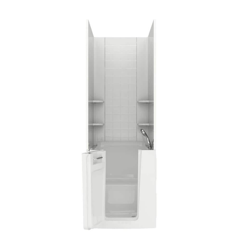 NOVA Heated Rampart 3.2 ft. Walk-in Non-Whirlpool Bathtub with 4 in. Tile Easy Up Adhesive Wall Surround in White price history on PriceWatchPro