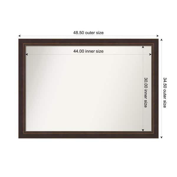 Amanti Art Lara Bronze 48.5 in. x 34.5 in. Custom Non-Beveled Wood FramedBathroom Vanity Wall Mirror