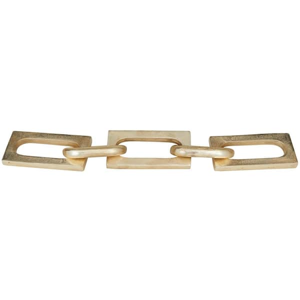 CosmoLiving by Cosmopolitan 3 in. x 2 in. Gold Aluminum Chain Sculpture