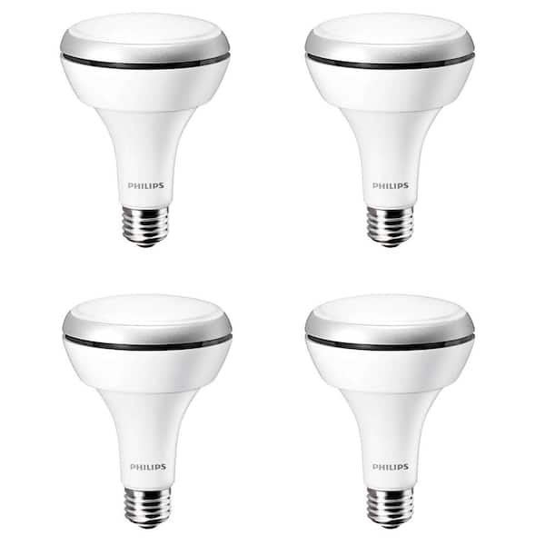 Philips 65-Watt Equivalent BR30 Dimmable LED Indoor Flood Light Bulb Bright White (3000K) (4-Pack)