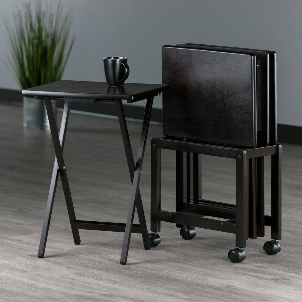 Allen 19 in. Coffee 5-Piece Snack Table Set - thumbnail 6