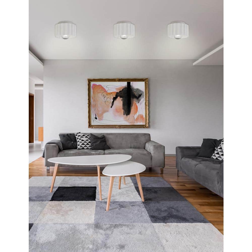 Matte Black 8'' Indoor/Outdoor Drum Flush Mount Ceiling Light
