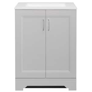 Willowridge 24.5 in. W x 18.75 in. D x 34.375 in. H Single Sink Bath Vanity in Dove Gray with White Cultured Marble Top