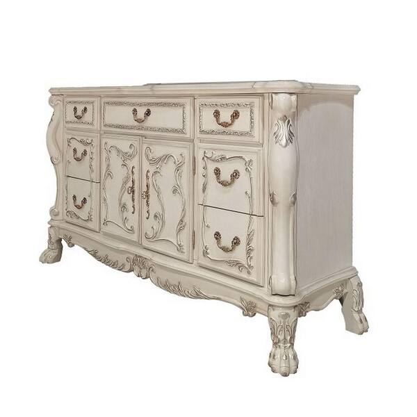Benjara 21 in. White 7Drawer Wooden Dresser Without Mirror BM296830