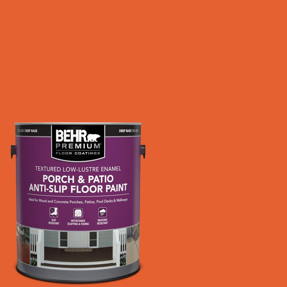 1 gal. #S-G-230 Startling Orange Textured Low-Lustre Enamel Interior/Exterior Porch and Patio Anti-Slip Floor Paint price history on PriceWatchPro