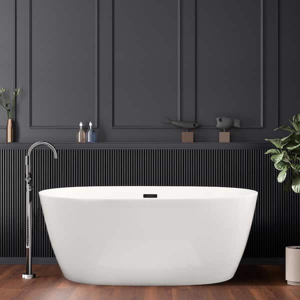 Altair Rauris 59 in. Acrylic Flatbottom Soaking Bathtub in Matte