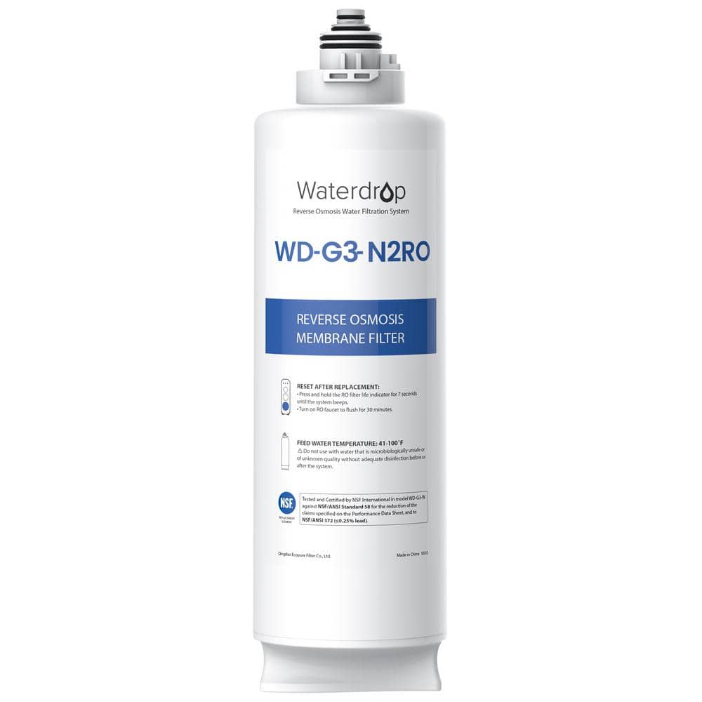 Waterdrop WD-G2MRO Filter, Replacement for WD-G2-W, WD-G2-B Reverse Osmosis  System, 2-year Lifetime, Reduce PFAS