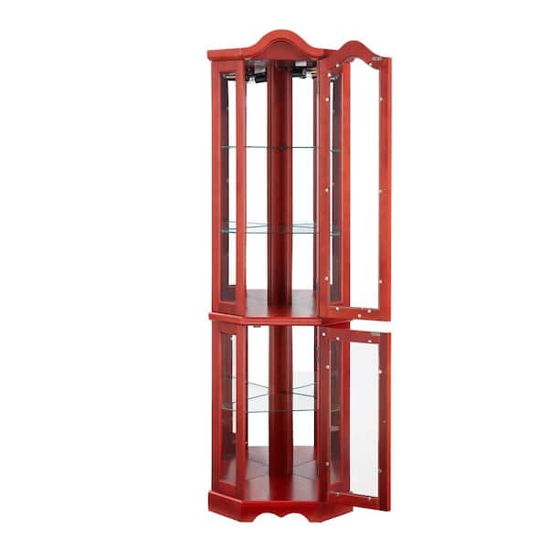 COWLOWN 21.65 in. W x 15.94 in. D x 70.28 in. H Bathroom Red Linen Cabinet