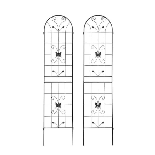 Unbranded 86.7 in. H Metal Garden Trellis, White Outdoor Rustproof Trellis for Climbing Plants Outdoor Flower Support (2-Pack)