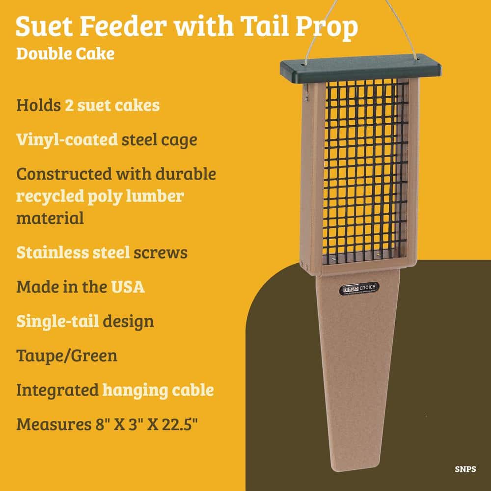 Taupe and Brown Recycled Plastic Hanging Suet Bird Feeder