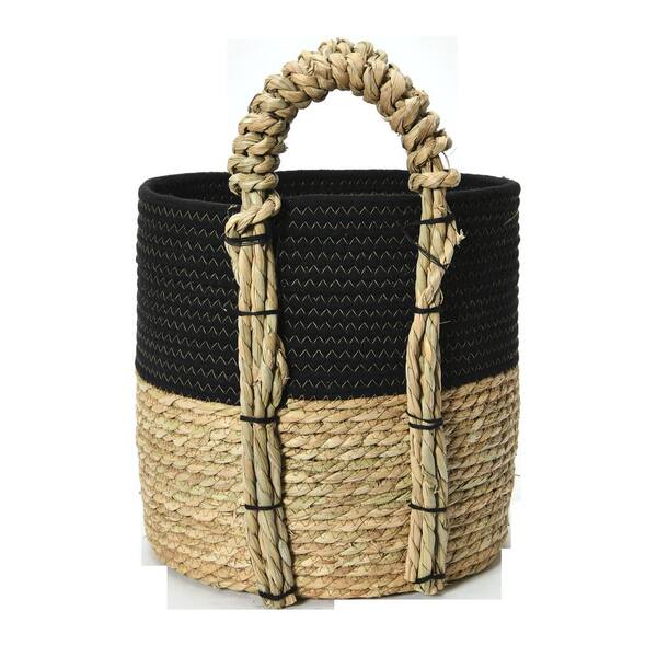 Natural Woven Grass Floor Basket - Medium - The Foundry Home Goods