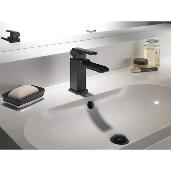Ara Single Hole Single-Handle Bathroom Faucet Channel Spout in Matte Black