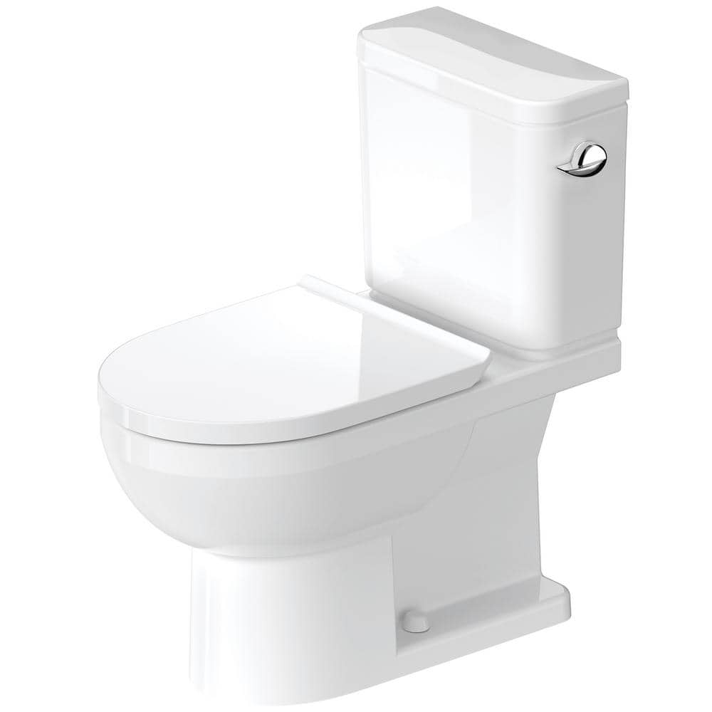 No.1 2-piece 1.28 GPF Single Flush Elongated Toilet in White Seat Not Included -  Duravit, D4060500