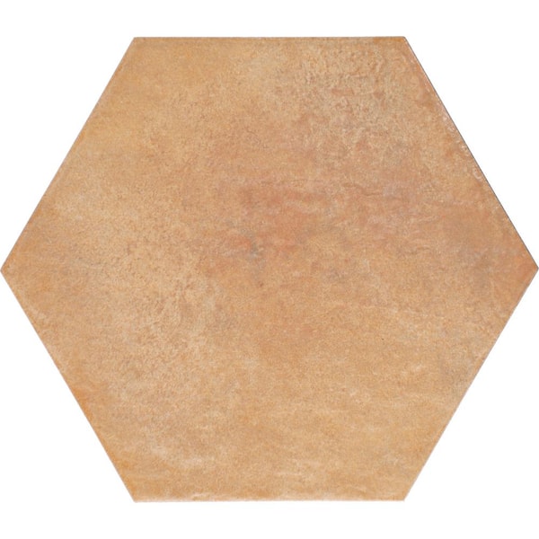 Cotto Revival Rust 8 in. x 9 in. Matte Porcelain Hexagon Floor Tile Sample
