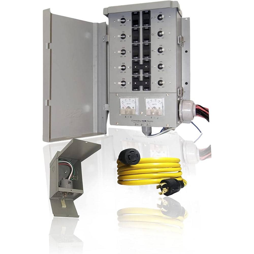Connecticut Electric 30 Amp 10Circuit G2 Manual Transfer Switch Kit with 30 Amp Inlet and 25 ft