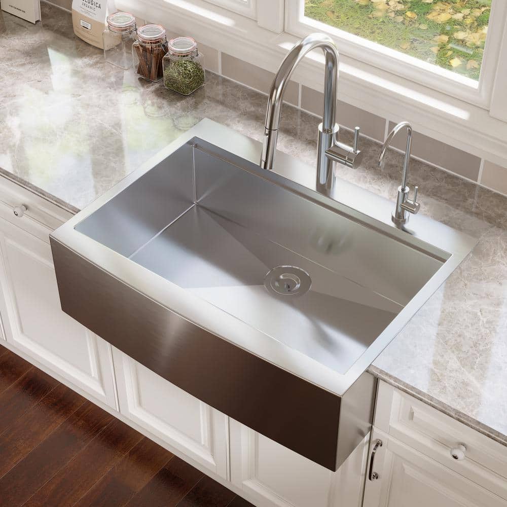 30" Stainless Steel Farmhouse Drop-In Single Bowl Kitchen Sink with Accessories