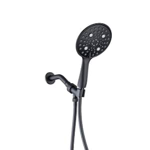 8-Spray Patterns with 2.5 GPM 6 in. Wall Mount Rain Fixed Shower Head in Matte Black