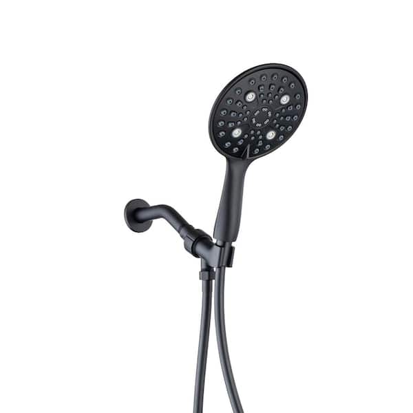 Unbranded 8-Spray Patterns with 2.5 GPM 6 in. Wall Mount Rain Fixed Shower Head in Matte Black