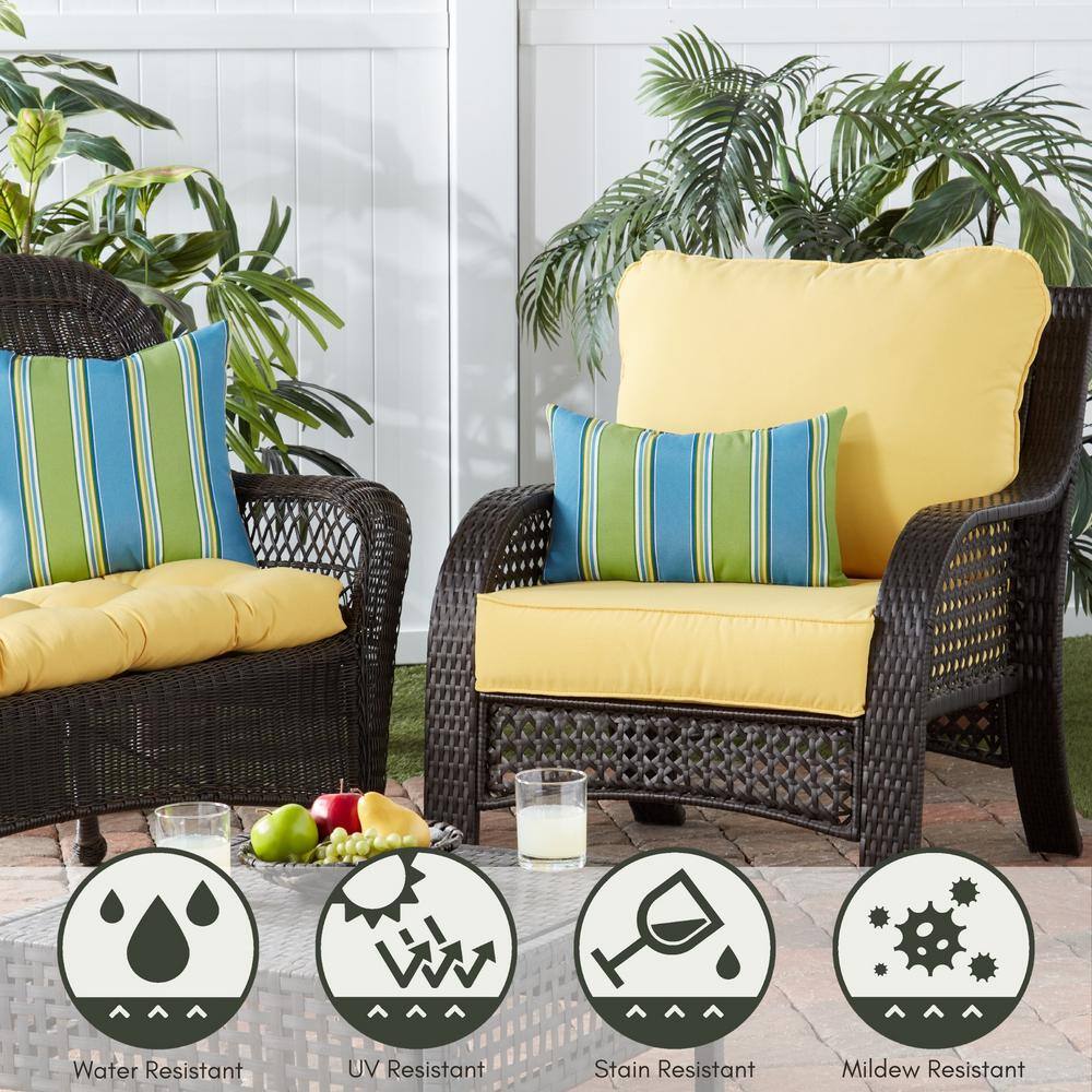 Cayman Stripe Rectangular Outdoor Throw Pillows Set