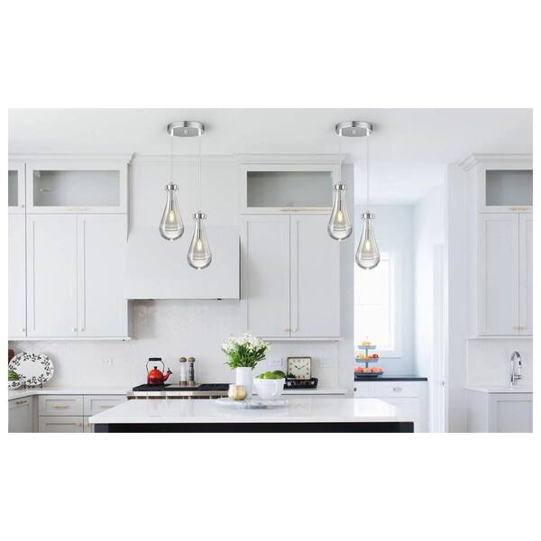 ZHLWIN Raindrop Pendant Lights Kitchen Island Teardrop Chrome