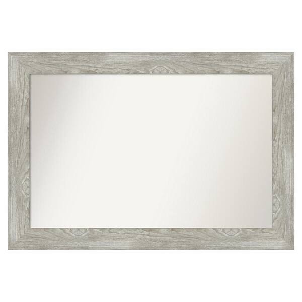 Amanti Art Dove Greywash 42 in. x 29 in. Custom Non-Beveled Distressed Recyled Polystyrene Bathroom Vanity Wall Mirror
