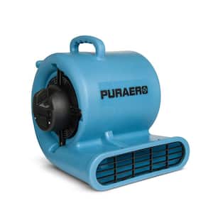 1/3 HP Air Mover Carpet Dryer Blower Floor Fan with 2550 CFM, GFCI Daisy Chain, Blue