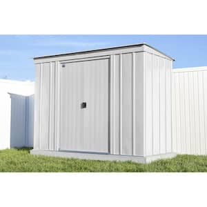 Classic 8 ft. W x 4 ft. D Flute Grey Metal Shed 28 sq. ft.