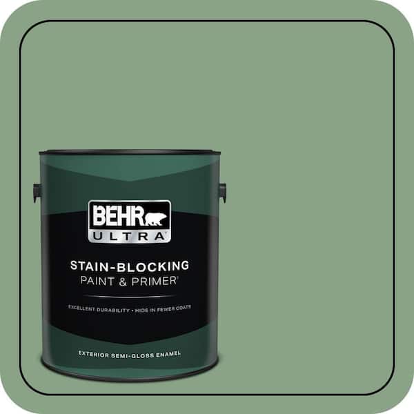 BEHR ULTRA 1 gal. #S400-5 Gallery Green Semi-Gloss Enamel Exterior Paint & Primer