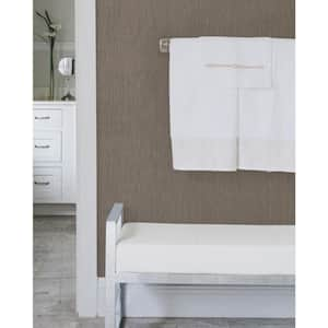 Brown Tuck Stripe Vinyl Wallpaper Matte, 27 in. x 27 ft.