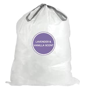 24 in. x 31 in. 13 Gal. White Drawstring Trash Bags, Lavender and Soft Vanilla Scented Garbage Can Liners (50-Count)