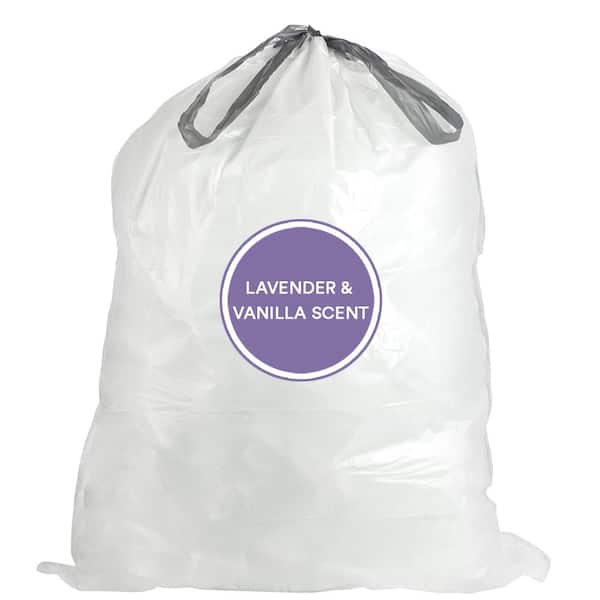 pond Secret Acquisition Plasticplace 24 in. x 31 in. 13 Gal. White Drawstring Trash Bags, Lavender  and Soft Vanilla Scented Garbage Can Liners (50-Count) W13DSWHJRLV - The  Home Depot