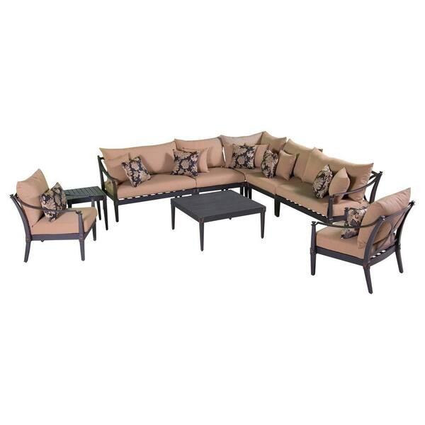 RST Brands Astoria 9-Piece Patio Seating Set with Delano Beige Cushions