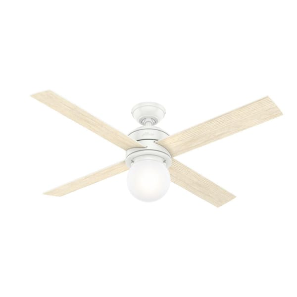 Hunter Hepburn 52 in. LED Indoor Matte White Ceiling Fan with