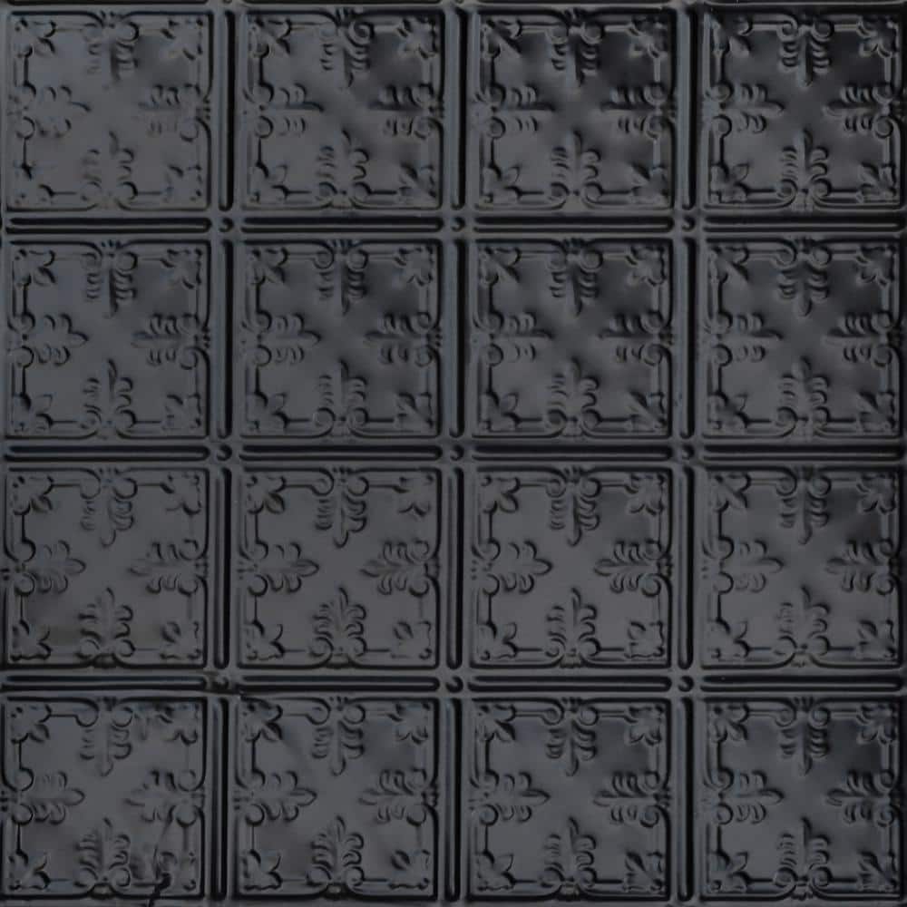 Florentine Satin Black 2 ft. x 2 ft. Decorative Lay-in Tin Ceiling Tile (24 sq. ft./case) price history on PriceWatchPro