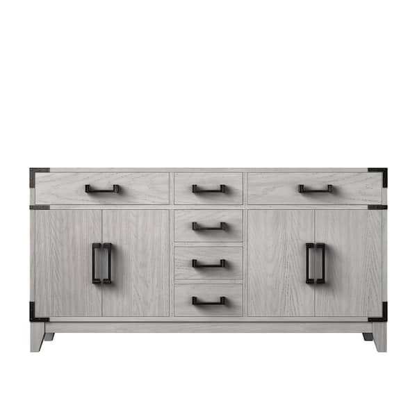 Fossa 60 in. Bath Vanity Cabinet without Top in White Oak Assembled