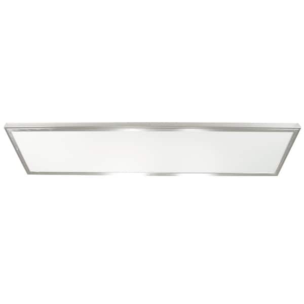 1 ft.x4 ft. 4300 Lumen LED Flat Panel, Nickel Trim, Flush Mount, 5 CCT, Dimmable, CRI 80