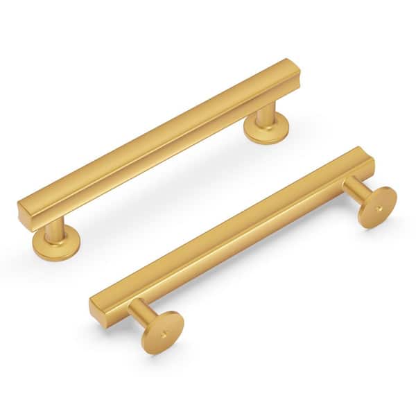 HICKORY HARDWARE Woodward Collection 5-1/16 in. (128 mm) Center-to-Center Brushed Golden Brass Finish Cabinet Pull (10-Pack)
