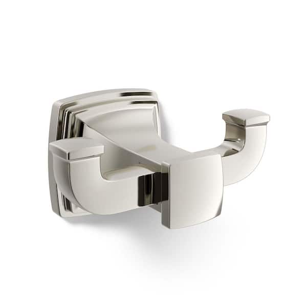 Riff J-Hook Double Robe/Towel Hook in Vibrant Polished Nickel
