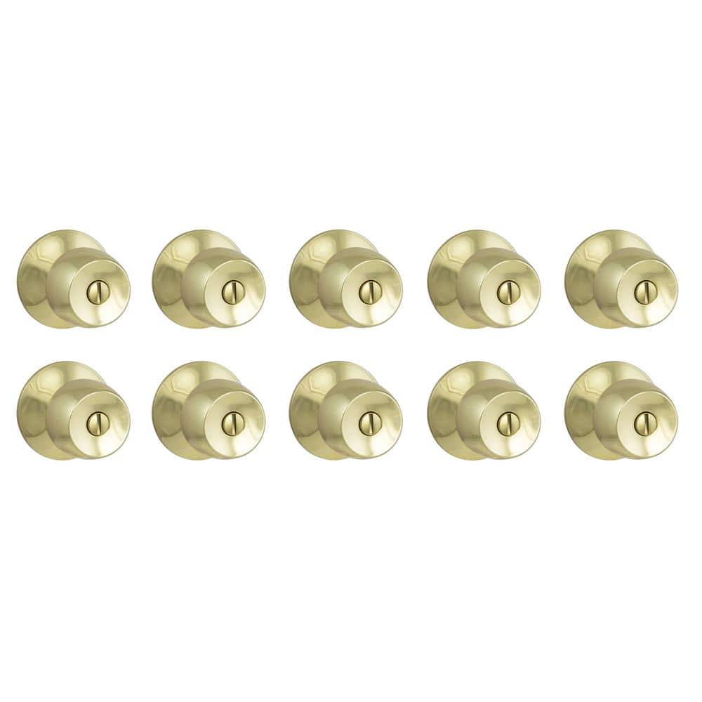 Defiant Brandywine Polished Brass Dummy Door Knob 32T8740B - The Home Depot