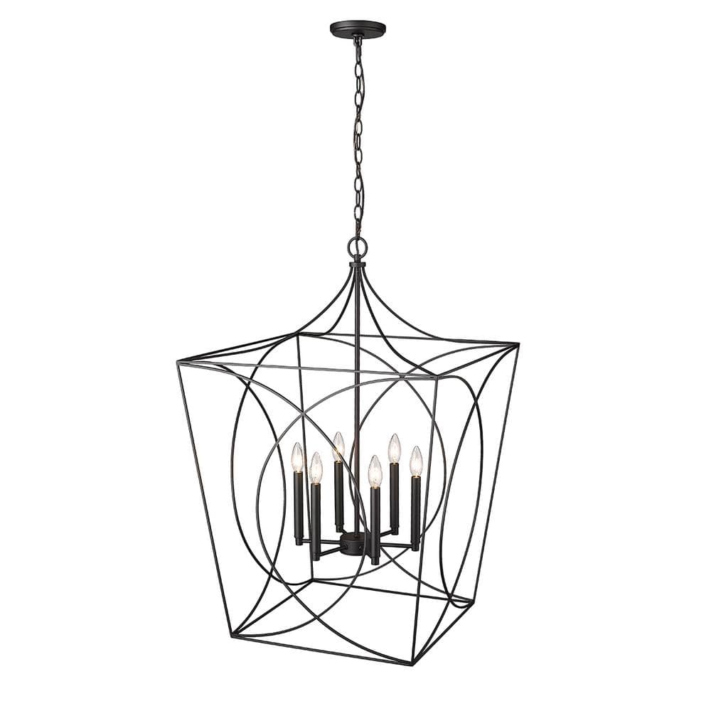 Tracy Matte Black 6-Light Indoor/Outdoor Pendant