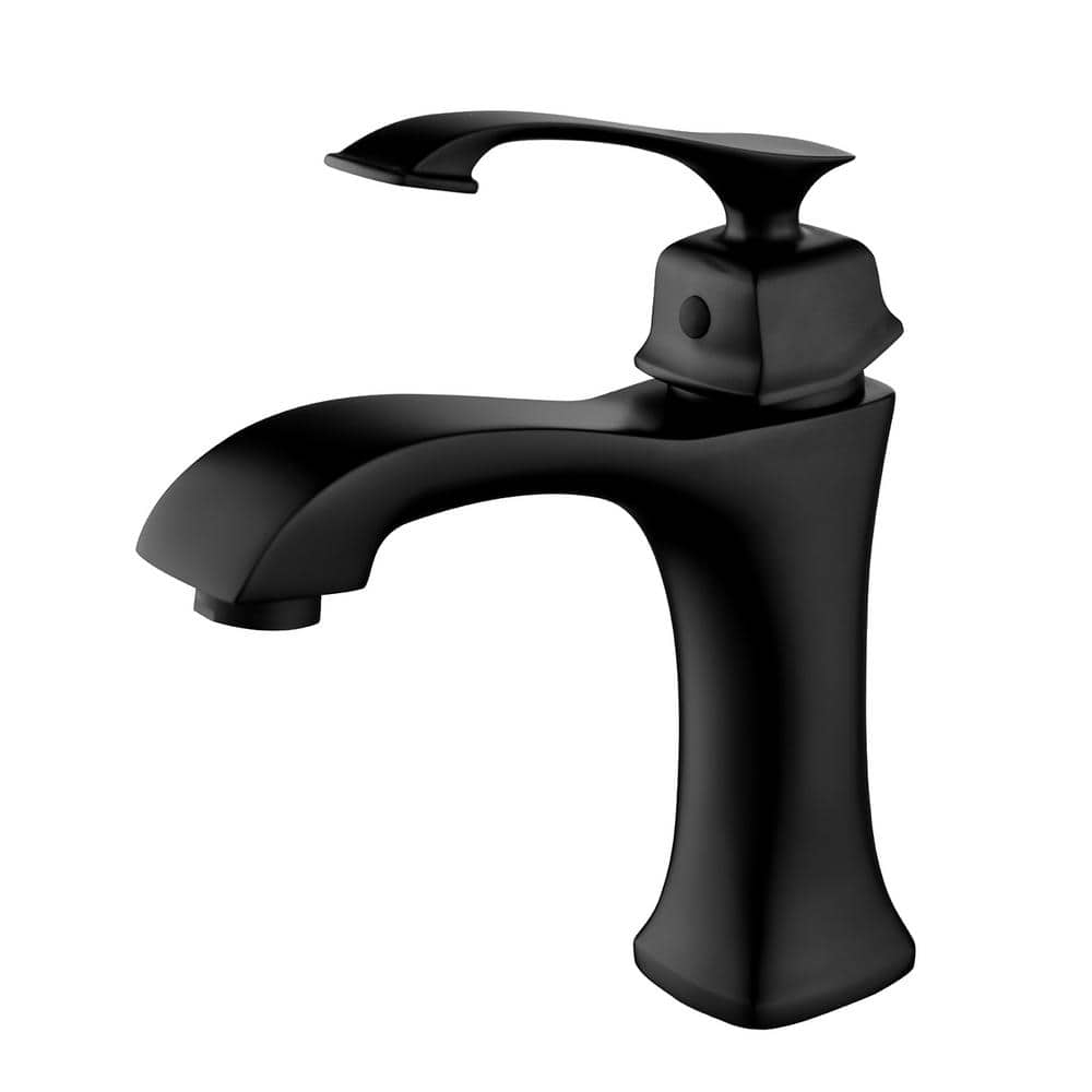 Single Handle Single Hole Bathroom Faucet in Matte Black
