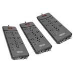 Protect It 8 ft. 12-Outlet Surge Protector with 2 USB Ports 3-Pack
