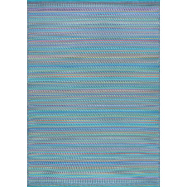 Sunset Stripe Multi-Color 5 ft. x 7 ft. Indoor/Outdoor Area Rug