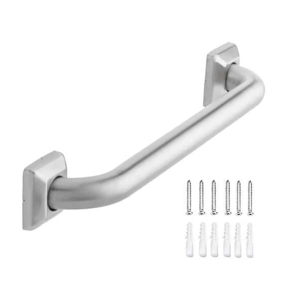 12 in. x 3 in. Concealed Screw Grab Bar Handle Safety for Elderly, Disabled, and Injury Support in Brushed Finish
