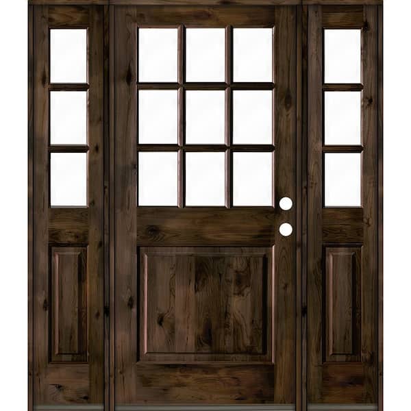 Krosswood Doors 64 in. x 80 in. Knotty Alder 2 Panel Left-Hand