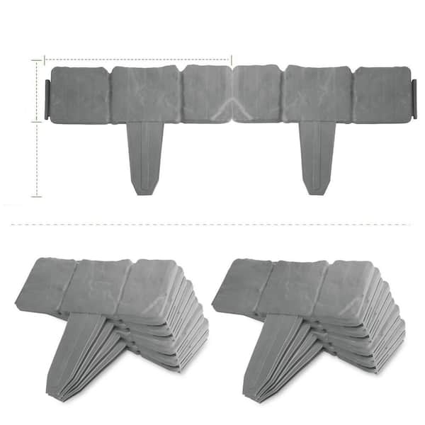 Cisvio Cobbled Stone Effect Plastic Garden Lawn Border Edging (20-Piece)