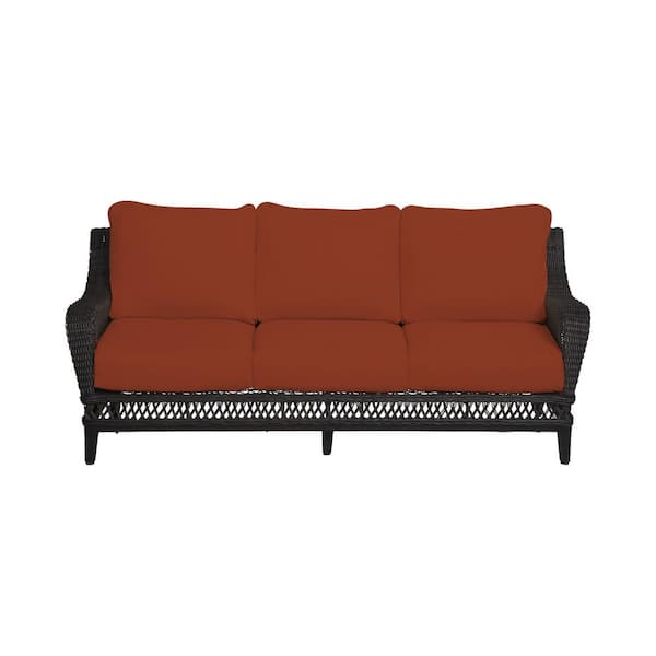 Hampton Bay Woodbury Patio Sofa Bare Cushions www