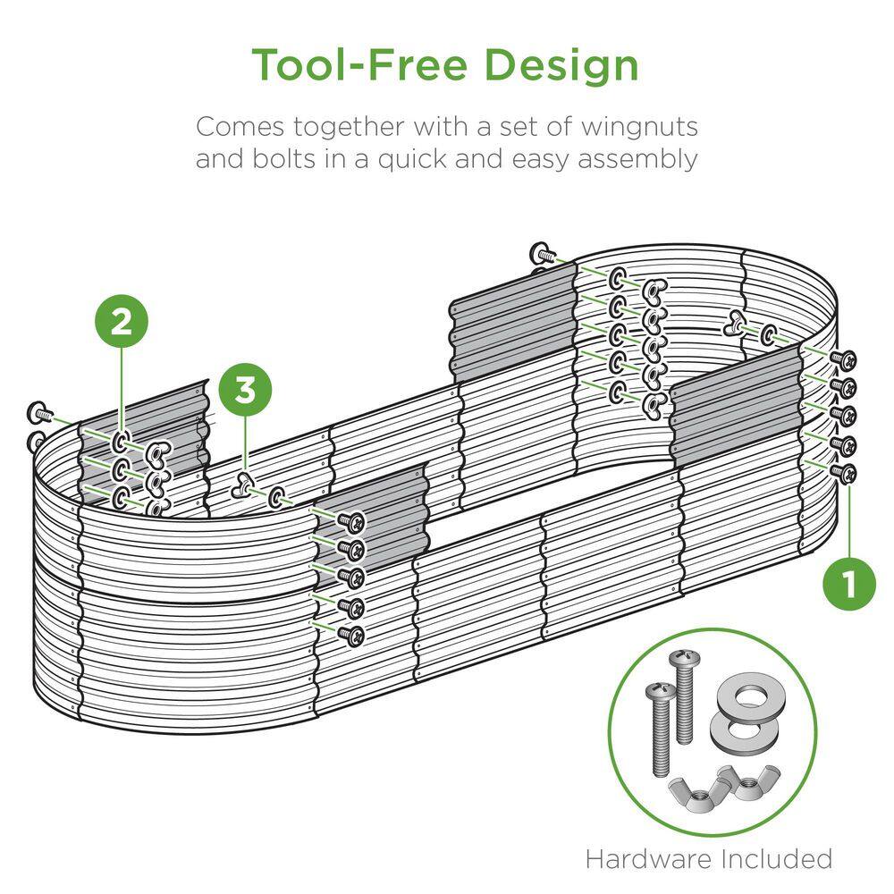 Terracotta Powder-Coated Steel Outdoor Raised Garden Bed